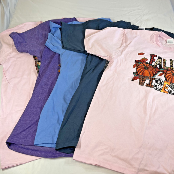 Unbranded Tops - Mixed Brand Fall Graphic T-Shirts Lot of 5 Women’s Medium Pumpkin Autumn Theme